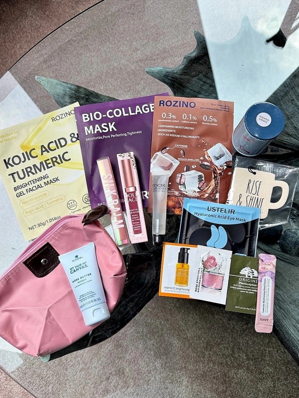 Dollface Huda Silkbalm My Hair My Canvas Hair Mask Candle Cosmetic Bag (14 pc Se